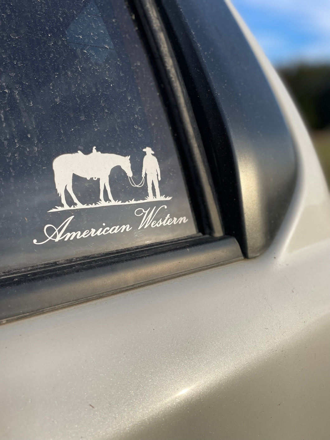 Cowboy & Horse Decal — 4 inches